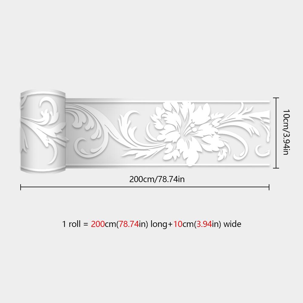 Creative Embossed Pattern Waistline Bedroom Living Room Entrance Hall Home Wall Decoration Stickers