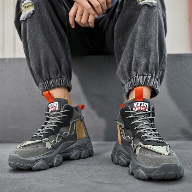 Men's Shoes Winter New High-top Platform Dad Shoes Men's Casual Sports Shoes Teenager Sports Shoes