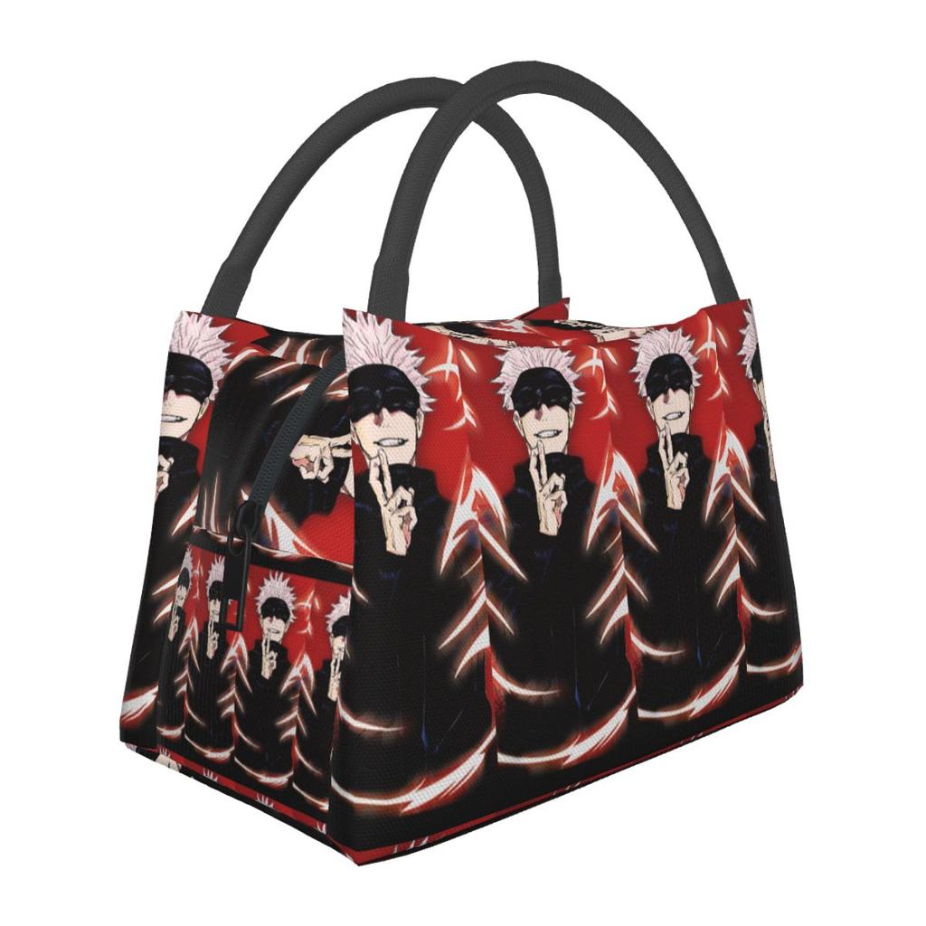 Satoru Gojo Anime Jujutsu Kaisen Lunch Bag for School Picnic Storage Food Boxes Portable Container Cooler Thermal Lunch Box Tote