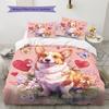 Pink Corgi Pattern Bedding Home Decoration Birthday Gift (1 * duvet cover + 2 * pillowcase, without core)