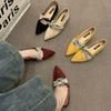 Flat Bottom Pointed Mary Jane Grandma Shoes New Autumn Gentle Wind Evening Shoes with Skirt Ladyshoes