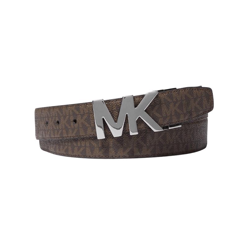 Michael Kors Men's 34mm MK Buckle Cuttable Faux Leather Belt