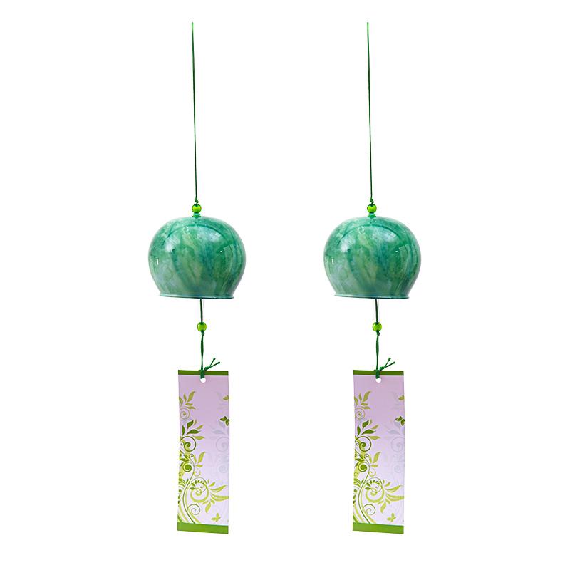 Japanese Wind Chimes Marble Texture Glass Wind Bells Handmade Pendants for Birthday Gift Outdoor Home Garden Decoration Wall Art