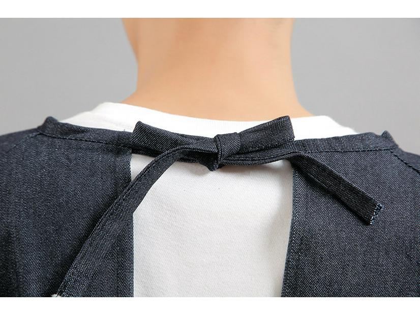 Unisex Reversible Long Denim Coat & Apron: Wear-Resistant, Long-Sleeved, Back Tie, Loose Fit