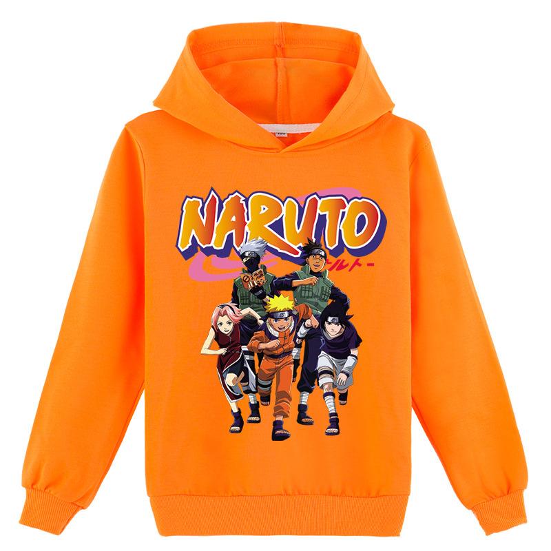 Japanese Anime Naruto Sweatshirt Casual Boys Girls Cotton Hoodies Cool Cartoon Hooded Sweatshirt Tops Kids Pullover Sportswear Tops