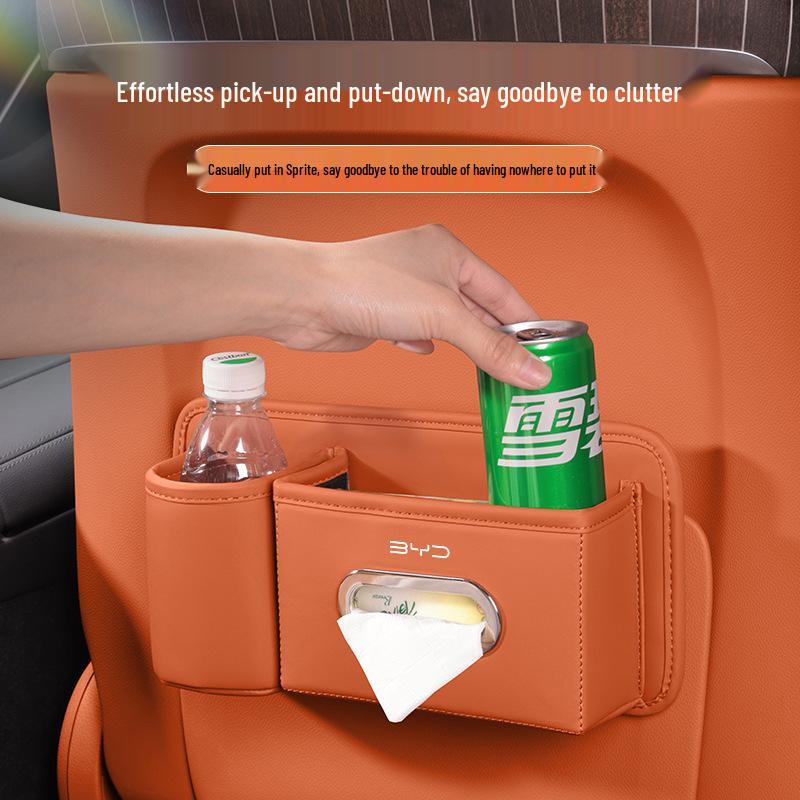 BYD/EV Car Seat Back Multi-Functional Tissue and Cup Holder Storage Box