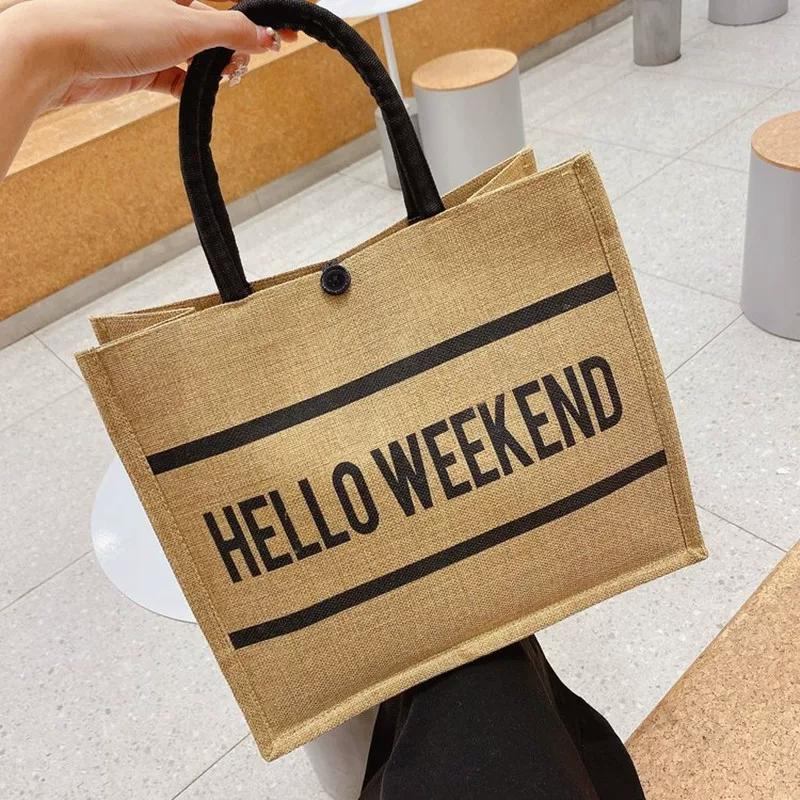 Canvas bag large capacity linen handbag female mommy bag work commuting tote bag handbag shopping bag