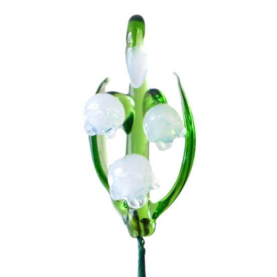 Floare de sticlă lucrată manual cu tulpină de sârmă, glazură colorată suflată manual, mini figurine florale, decorațiune, ornament pentru vază de flori de masă pentru casă, sufragerie, birou