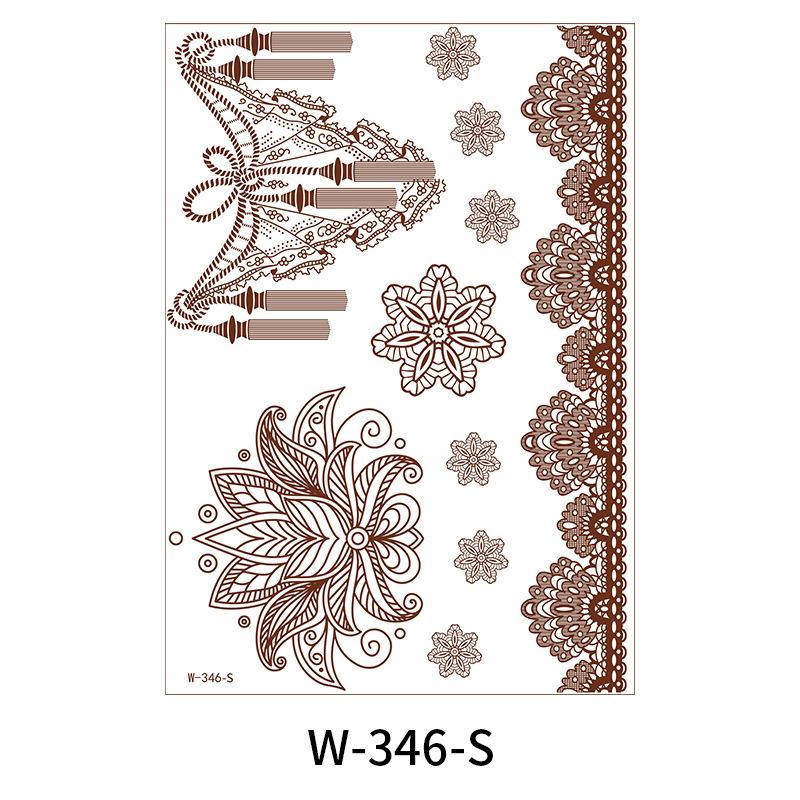 Indian Lace Tattoo Sticker Reddish-Brown Waterproof Tattoo Sticker