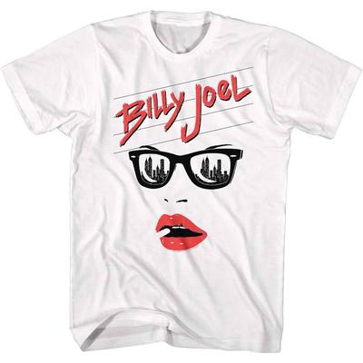 Billy Joel Lips White Adult TShirt Summer Mens and Womens Loose and Breathable Tshirt Top
