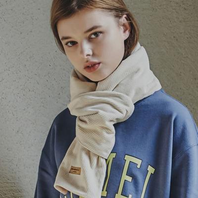 CAMELWORK Corduroy Fleece Muffler (Ivory)