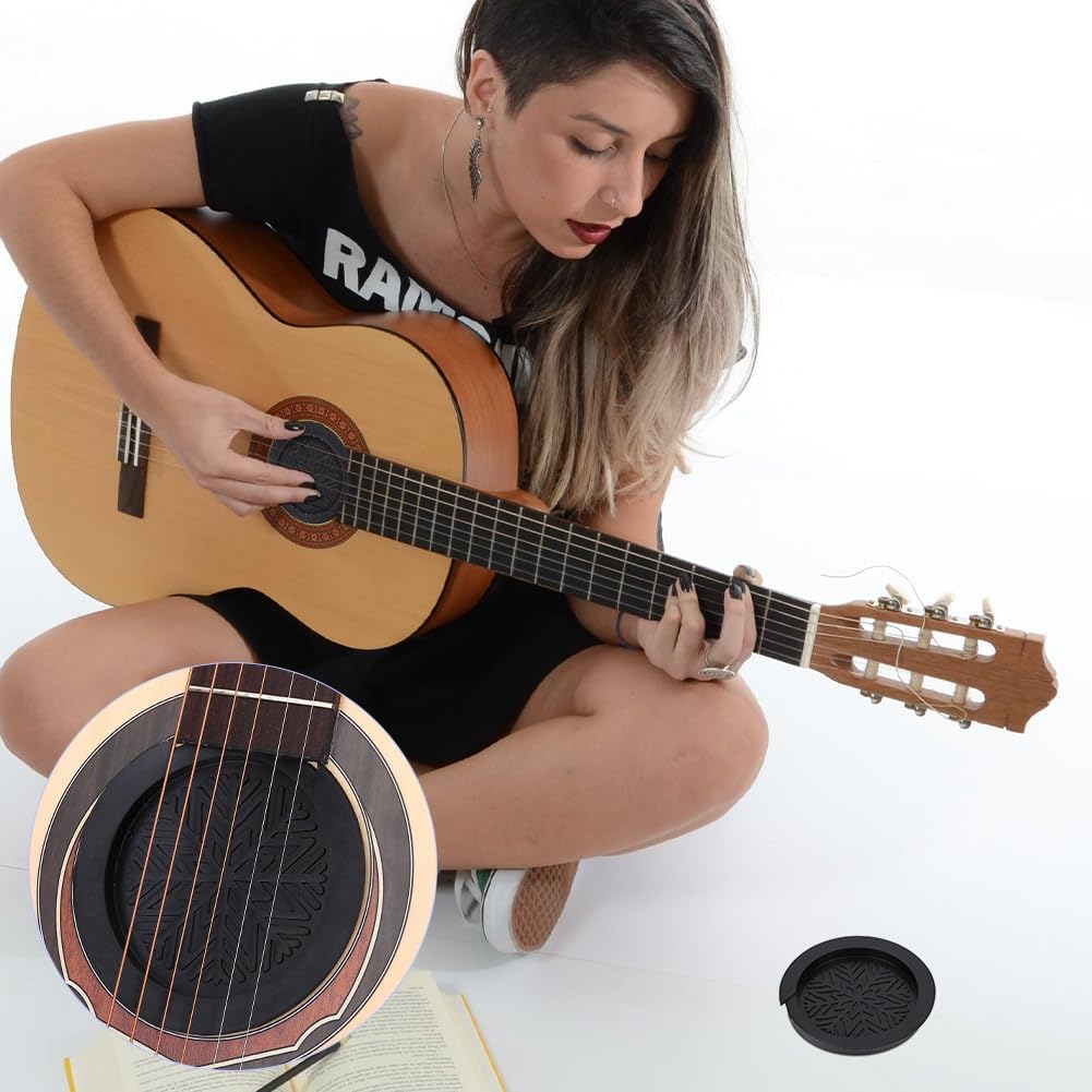 Guitar Soundhole Cover, Screeching Halt Sound Hole Rubber Feedback Eliminator Buster Classical Guitar Dust Cover Block Buffer Protector Accessories