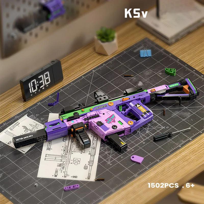 Arma Militar Mp5 Kriss Vector Submetralhadora Blocos de Construção Armas Técnicas Tijolos Brinquedos Para Crianças Presentes Presentes para Adultos