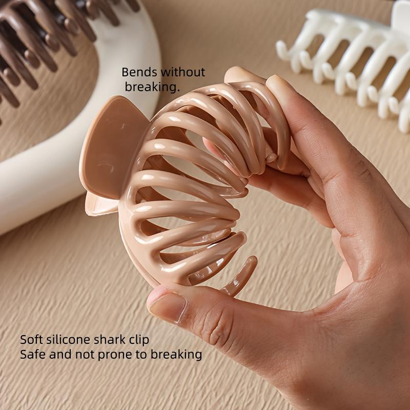 4PCS soft hairpin shark clip hairpin soft anti-collision protection rear head clip hair anti-drop durable grab clip