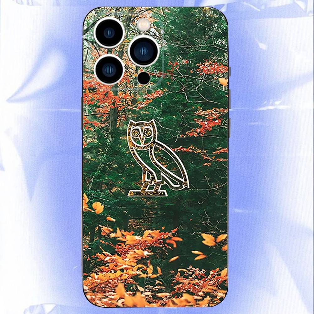 Custodia per Telefono D-Drake O-OvO OWL LOGO Per iPhone 17,16,15,14,13,12,11,Pro,XS,Max,XR,Plus,E,SE4,Mini Cover Morbida Nera