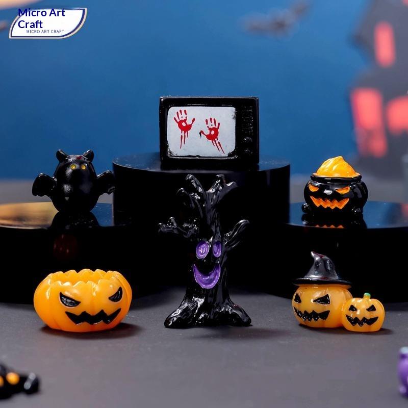 10Pcs Mini Mummy Resin Figurine Tiny Halloween Statue Retro Bandage Doll Ornament For Micro Landscape Party Decoration