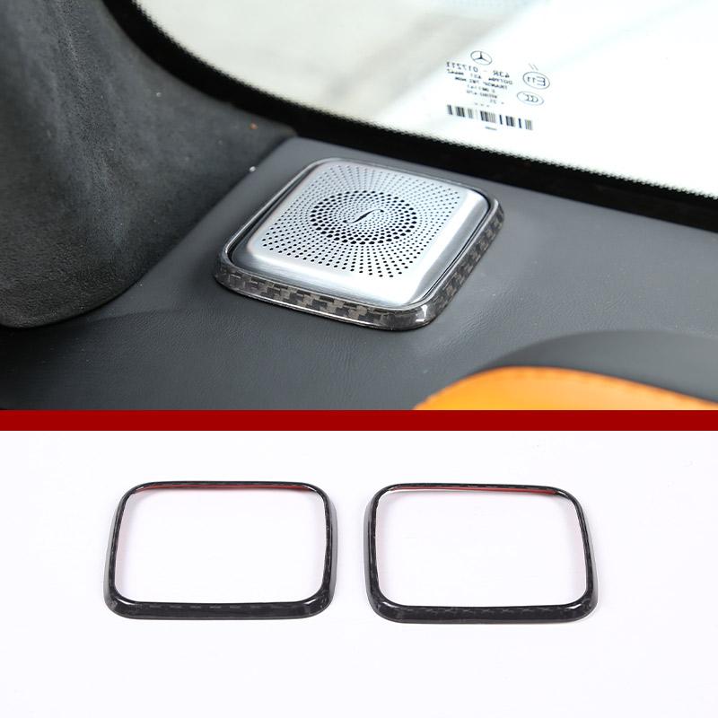 

Real Carbon Fiber Car Dashboard Horn Mesh Frame Decorative Sticker For Mercedes-Benz G-Class W464 2019-2026 Car Accessories