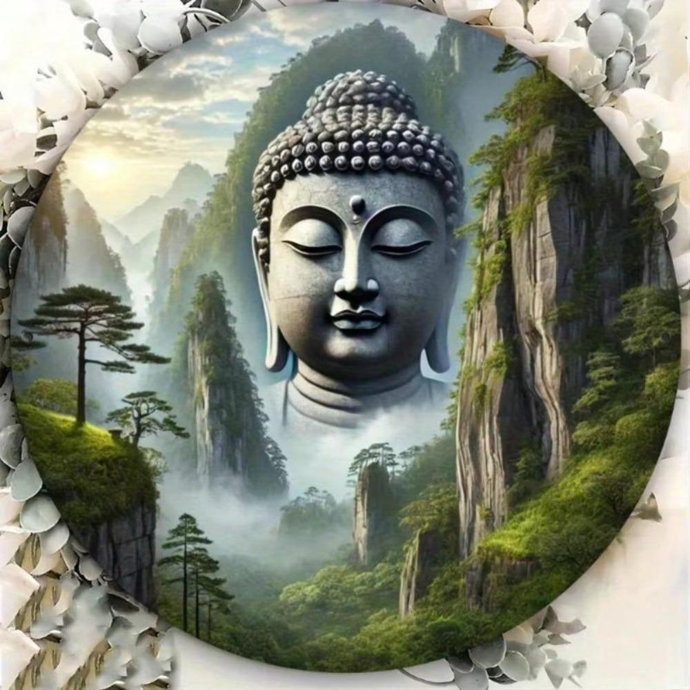 Metal Wall Art Buddha Decor for Home Office Garden Restaurant Interior