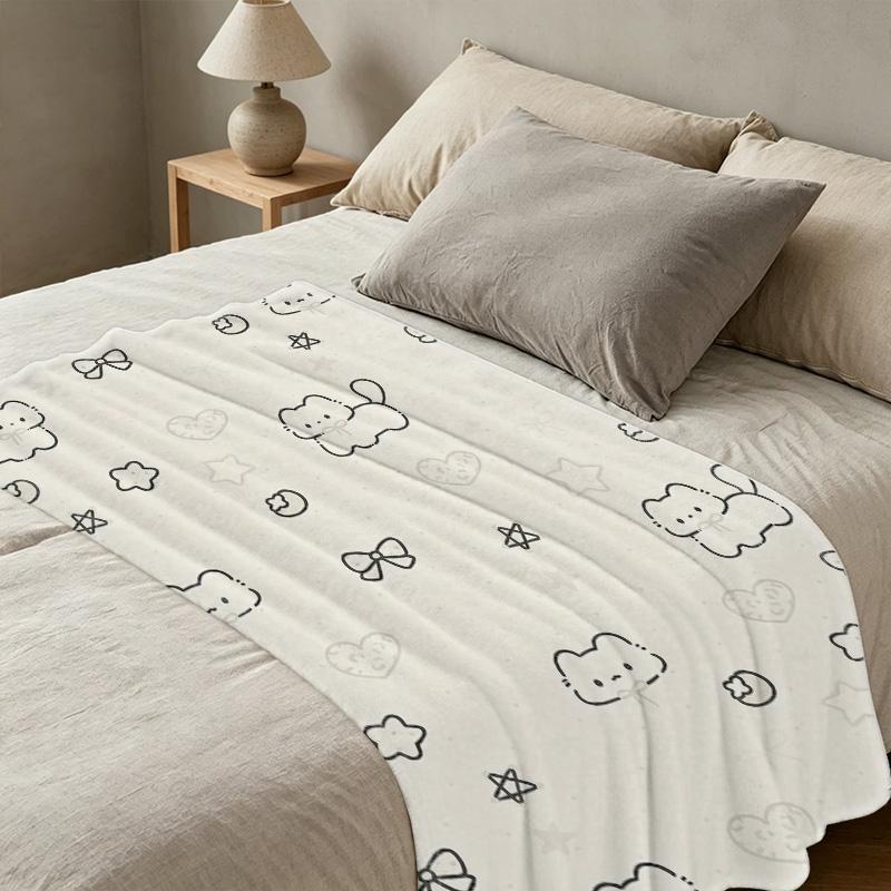 Bordered Flannel Throw Blanket Soft Skin-friendly Anime Theme, Cozy Warm for Home, Couch, Christmas & Halloween Use, Enhance Sleep Quality