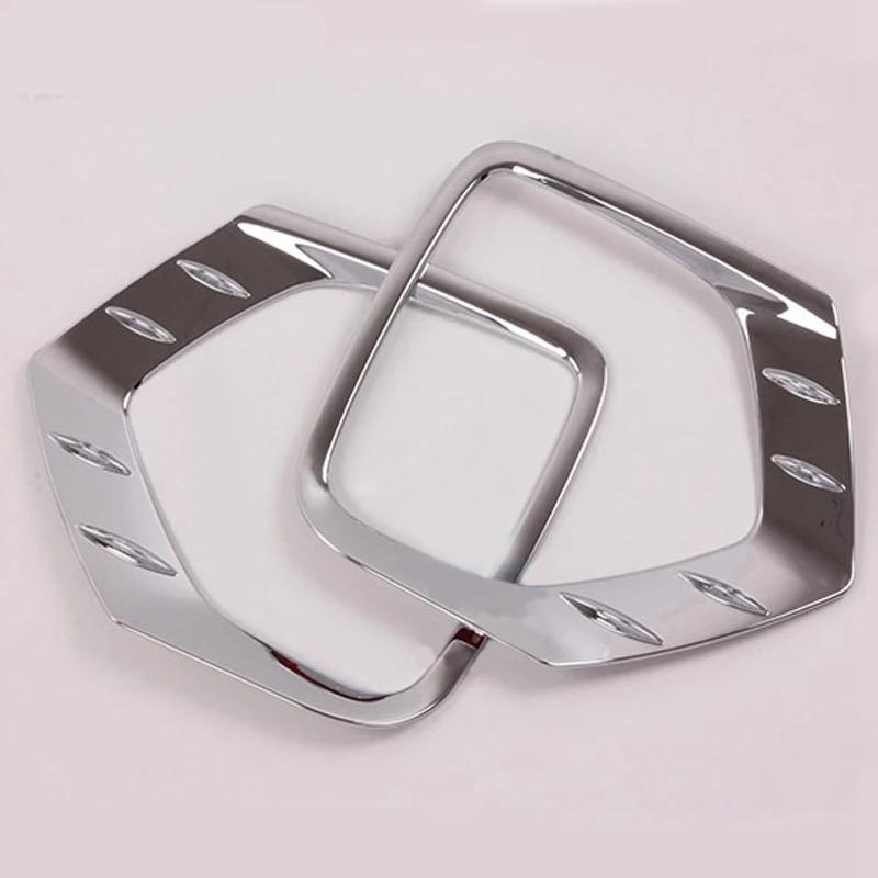 For Santa Fe ABS Chrome Front Foglight Fog Light Lamp Cover Trim Frame Sticker Exterior Accessories