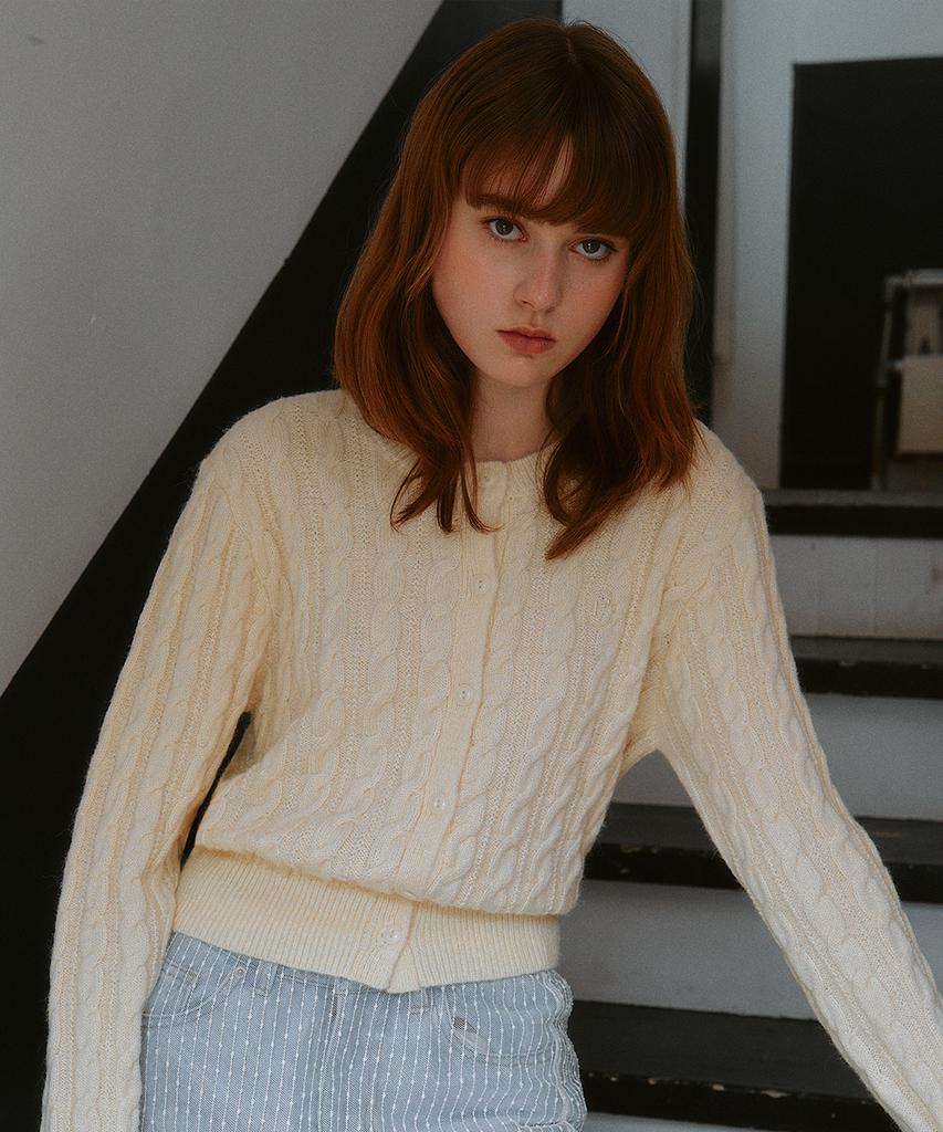 Rolarola Soft Cable Cardigan Ivory