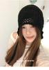 Fashion Handwoven Hollow Baotou Hat Women'S Crochet Ethnic Style Tassel Ear Protector Strap Sleeve Knitted Hat
