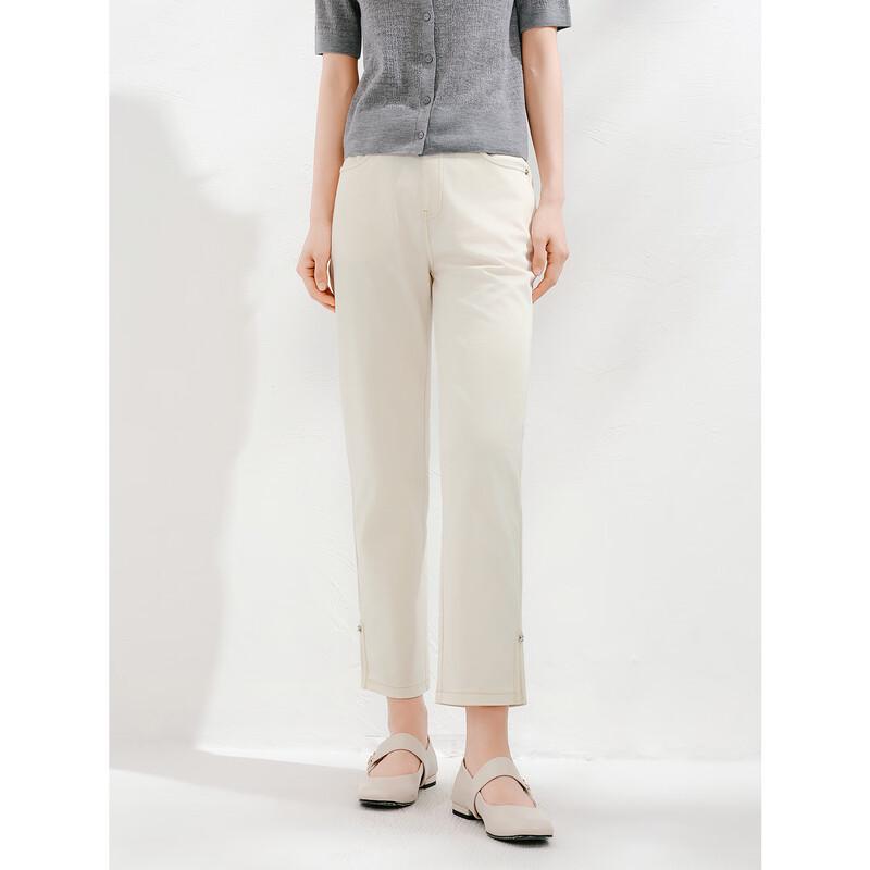 JUZI Annakou Women's Four-Way Stretch Slit Tapered Ankle Pants