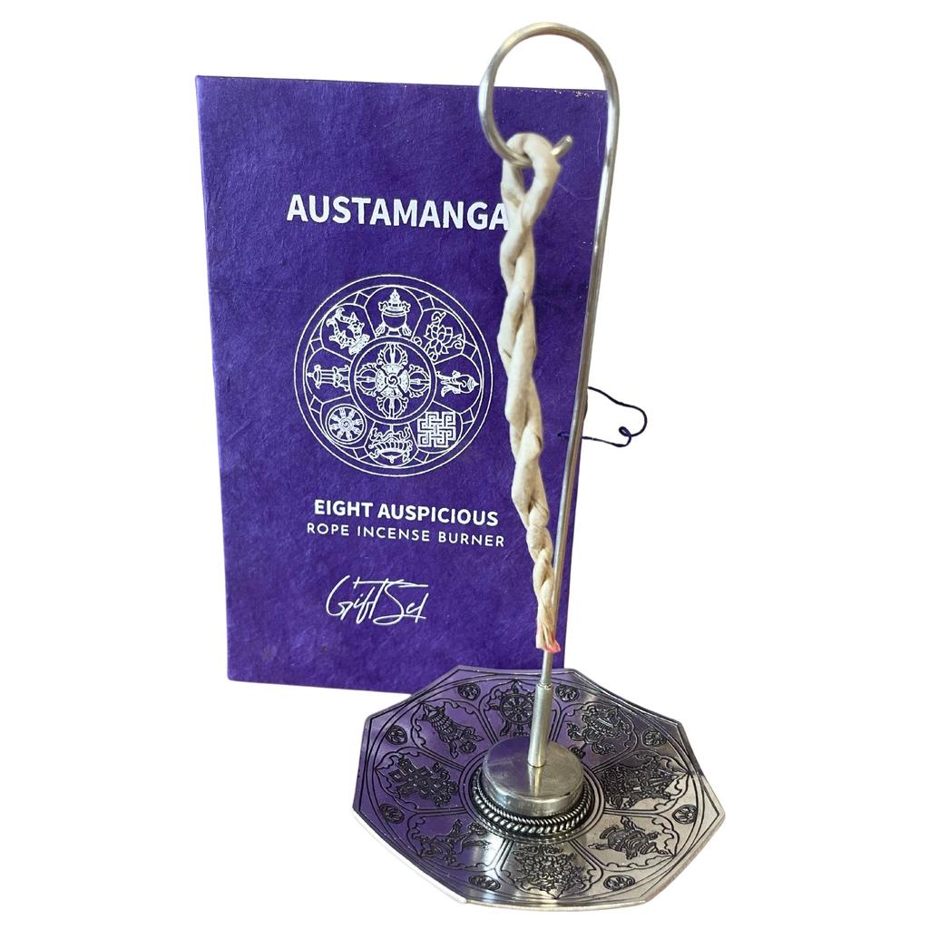 Rope Incense Burner Set, 10 Ropes Astamangal