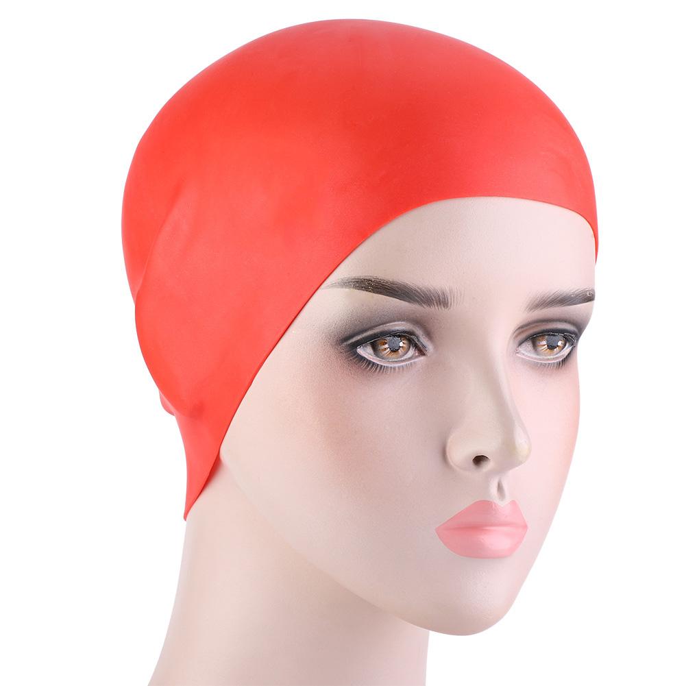 Unisex Silicone Waterproof Swimming High Elastic Swimmer Hat White