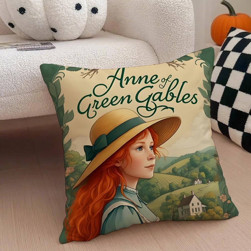 O-Of Green Gables Cushion Cover Throw Pillow Cover Hidden Button Durable Polyester Chair Cushion