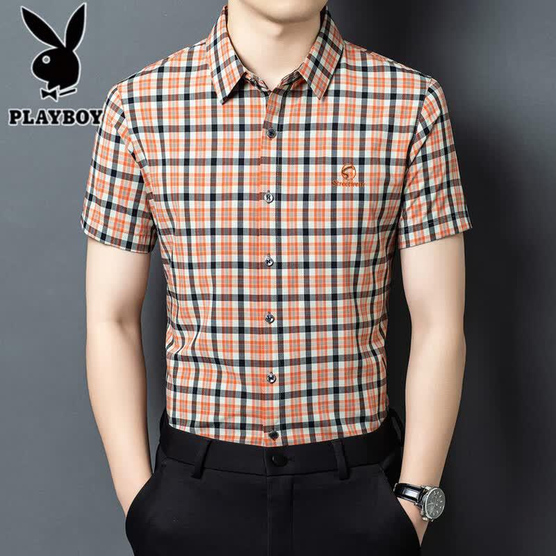 PLAYBOY Men s Short Sleeve Business Casual Polo & Dress Shirts 175