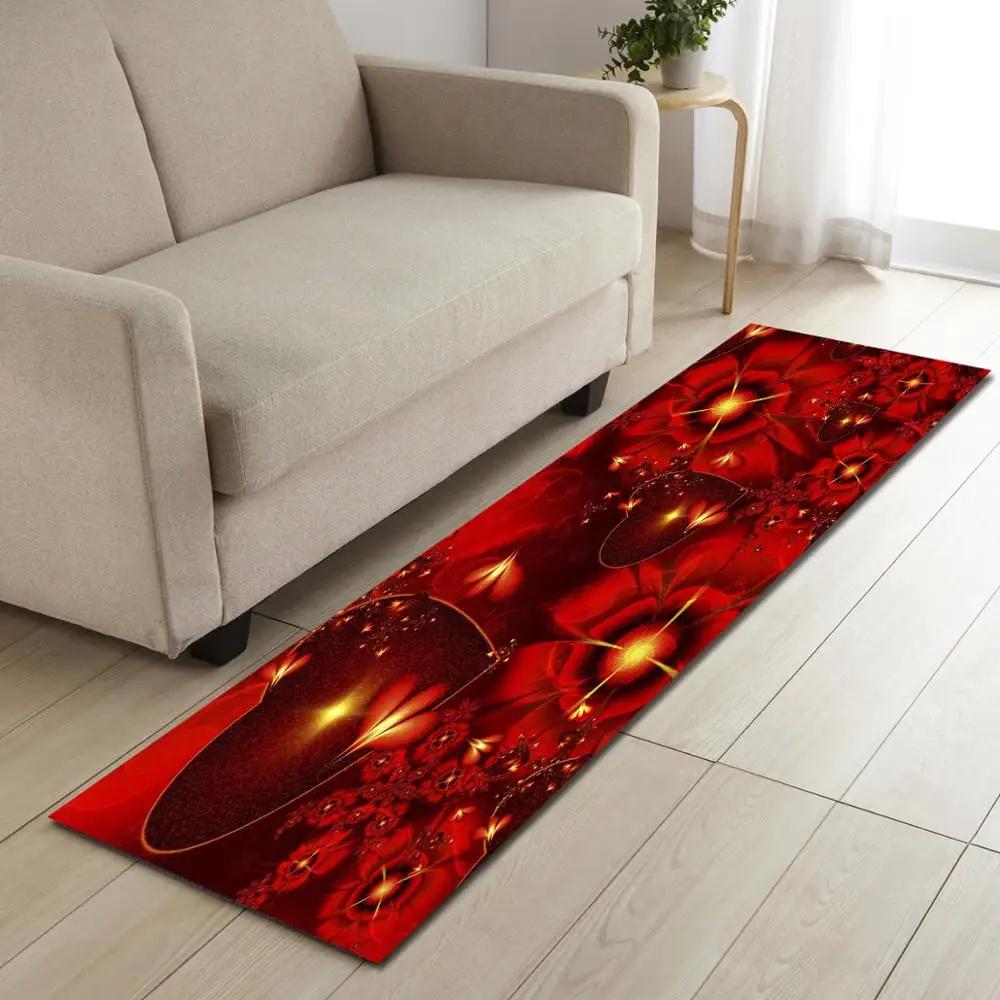Valentine's Day Non-slip Restaurant Pad Home Porch Pad Entrance Door Mat Rectangular Corridor Area Carpet Kitchen Mat