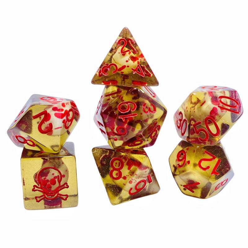 7Pcs Polyhedral Acrylic Dice Set Adorable Duck Print D4 D6 D8 D10 D12 D20 for Tabletop Role Playing Games