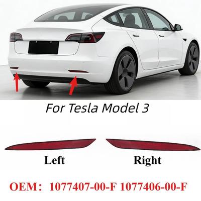 Rear Bumper Reflector Lamp Light Lens Replacement 1077407-00-F 1077406-00-F For Tesla Model 3 Accessories For Vehicles