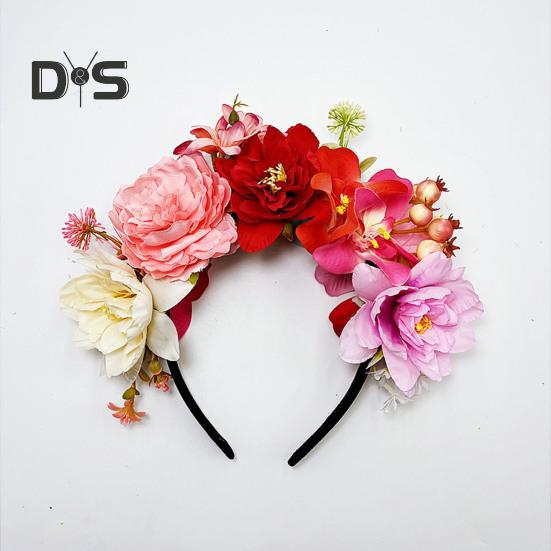 Imitation Flower Decor Hair Hoop Elastic Design Travel Party Headband Various Styles Floral Hair Hoop Headgear Charming Accessory