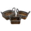 Square Banana Leaf Raffia Baskets Set of 3