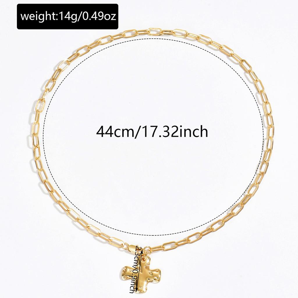 European and American simple hammer cross necklace niche design sense irregular fashion versatile collarbone chain necklace