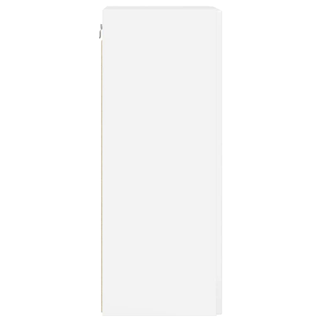 Wall Mounted TV Cabinet Glossy White 30 X 31 X 80 Cm Engineered Wood