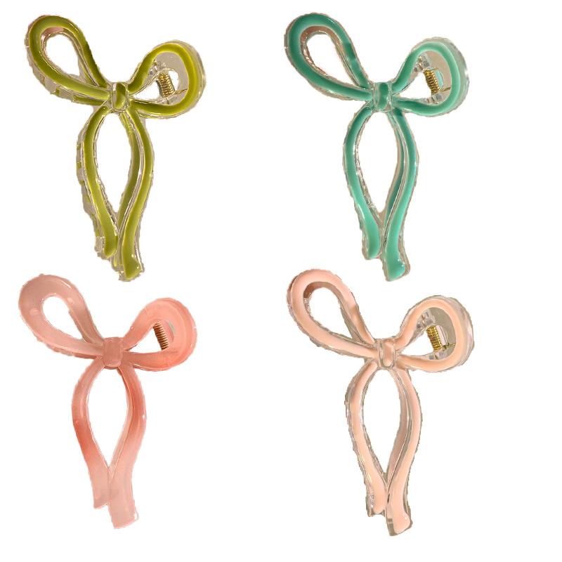 French Bow Knot Hair Clip Women Girl Large Jelly Color Acrylic Hairpin Fashion Hair Accessories