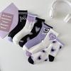 Socks Women's Fall Mid Calf Socks Personalized Love Sweat Absorbent Purple Street Long Tide Socks