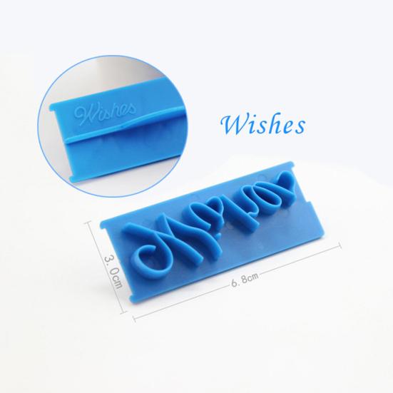 6Pcs Blessing Letter Cake Mold Fondant Chocolate Decorating Home DIY Baking Tool