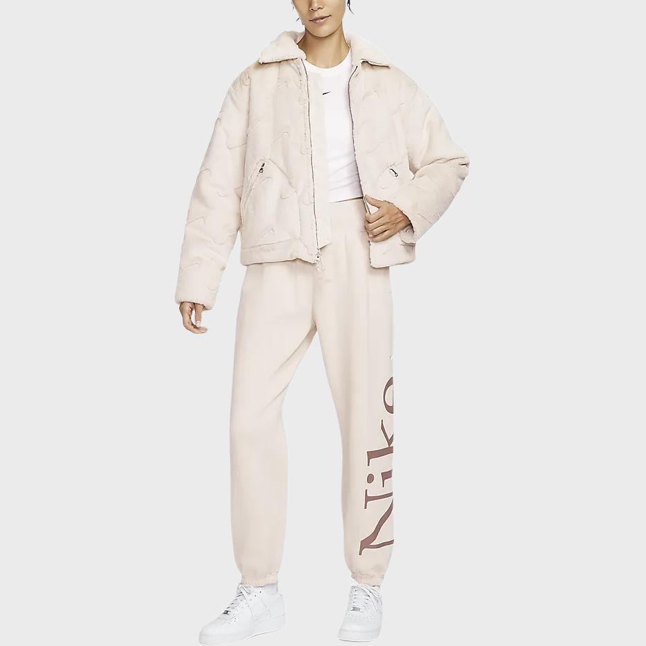 Nike Sportswear Essential Outdoor Casual Sports Polo Jacket Women Jackets Light-Red-Wood-Brown Black FV8020104