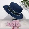 French Retro Temperament Woolen Top Hat Autumn and Winter Internet Celebrities Celebrity Style Flat Top Hat Women's Fashion Street Hat Self-operated