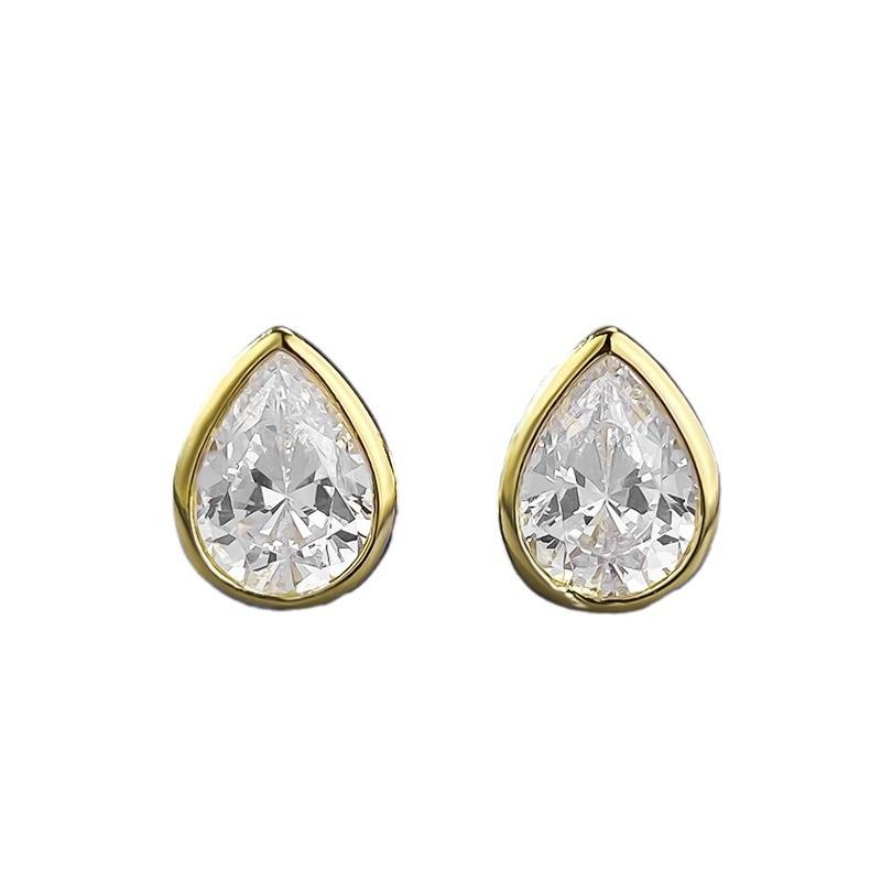 6 * 8 mm Kolczyki sztyfty w kształcie kropli wody z kamieniem w kształcie gruszki Klasyczny pojedynczy produkt