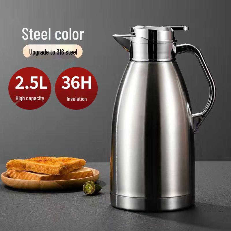 

316 Stainless Steel Large Capacity Thermos Flask - Ideal for Dorms, Office, and Home Use 2.1L Insulated 8-16h