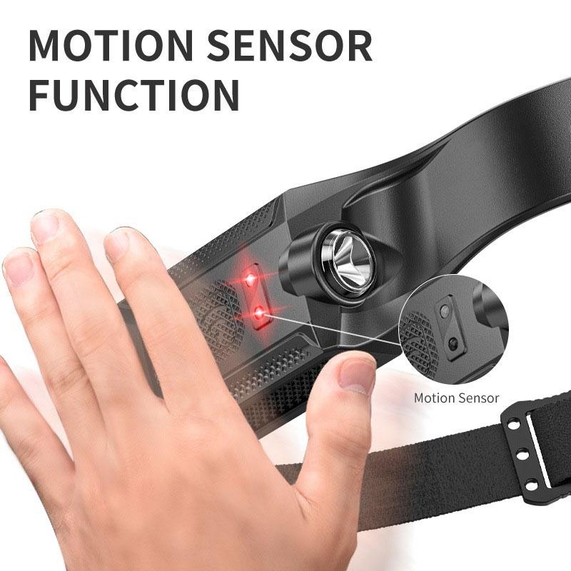 Sensor LED Headlamp USB Rechargeable Head Torch 5-mode Lighting Headlight Flashlight Running Light Camping Torch Emergency Lamp