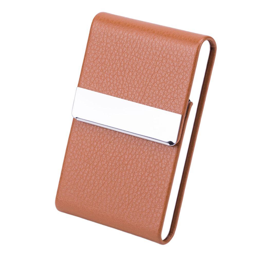 Slim Pocket Business Card Case PU Leather ID Case Card Box Name Card Holder  Office Supplies