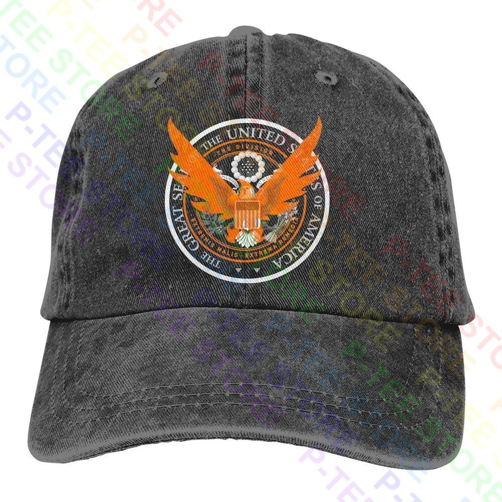 

Tom Clancy S The Division 2 Shd Emblem Logo Бейсболка из потертого денима Шляпы дальнобойщика Головные уборы с принтом