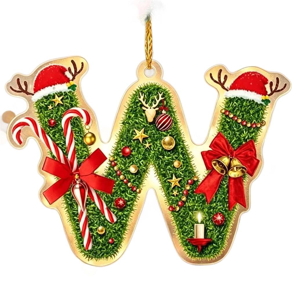 Acrylic 26-letter Christmas Tree Hanging Decorative Item with Flat Printing - Personalized Christmas Decoration