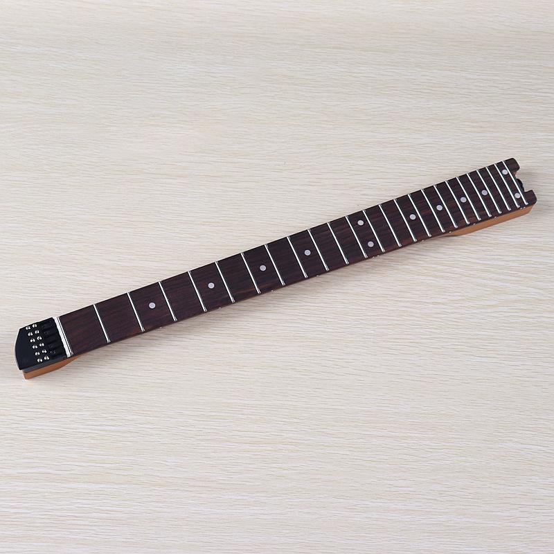 Bezhlavý krk pro elektrickou kytaru s 24 pražci, palisandrovým hmatníkem z praženého javoru a zamykací otočnou hlavicí pro snížené ladění